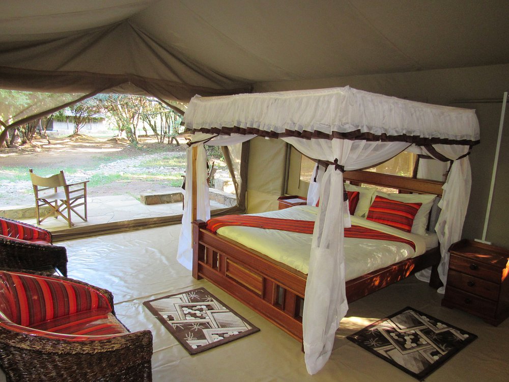 Inside one of the tents at Enchoro Wildlife Camp Masai Mara