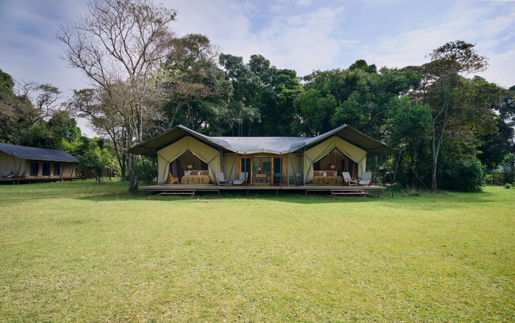 a view of one of the Governors Camp tent