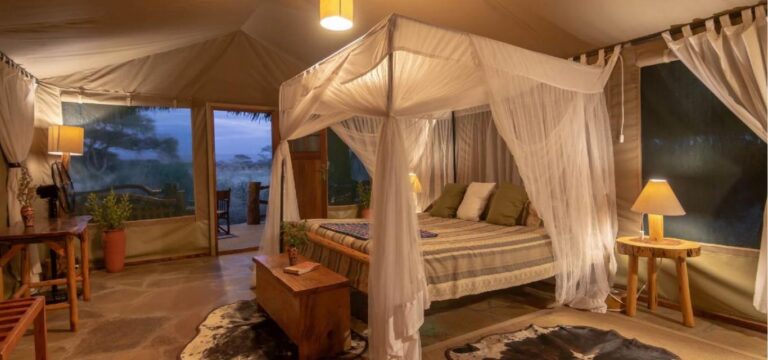 four poster bed in tent