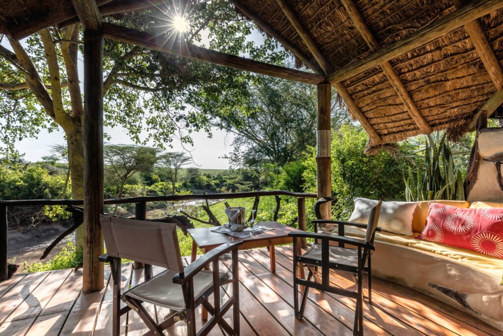 an overview of mara river from Base Camp Masai Mara