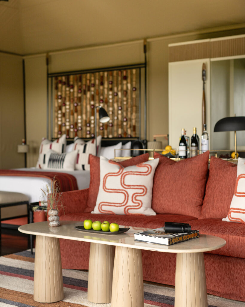 inside mahali mzuri tented luxury tented camp