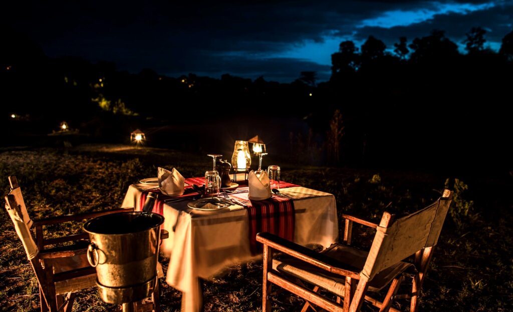 romantic dinner at mara leisure camp