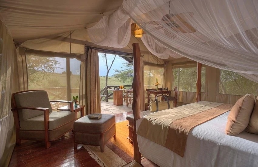 the view of a cottage room for masai mara sopa lodge