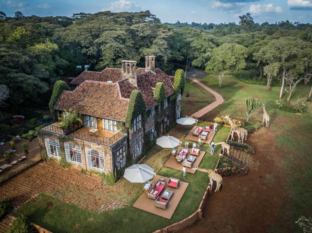 aerial view of Giraffe Manor kenya