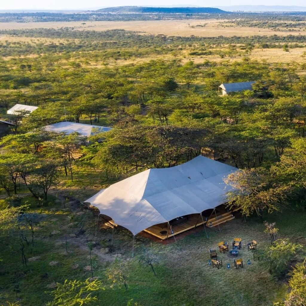 Aerial View of Mara Plains Camp in Masai mara