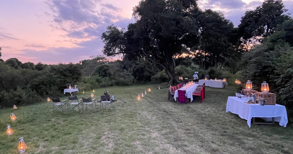 Lunch in the wild at AndBeyond Kichwa Tembo Tented Camp Masai mara Kenya