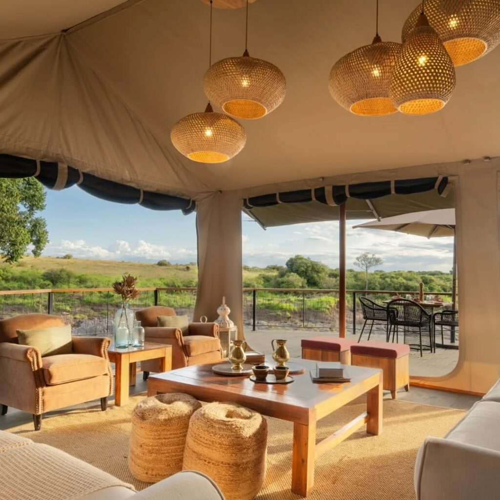 outdoor view of masai mara national reserve from Rekero Camp in masai mara