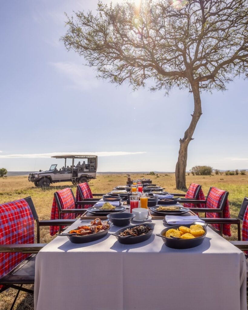bush breakfast at JW Marriott Masai Mara Lodge