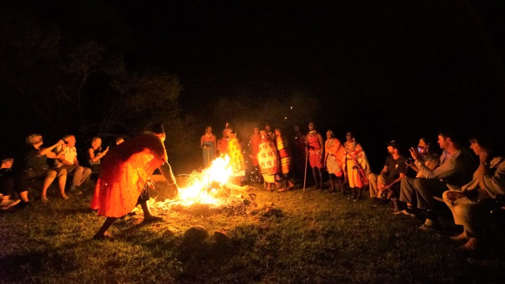 fireside cultural dances and performances at Saruni mara lodge