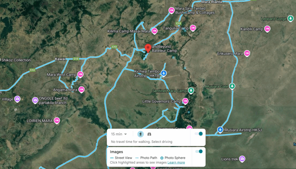location of AndBeyond Bateleur Camp