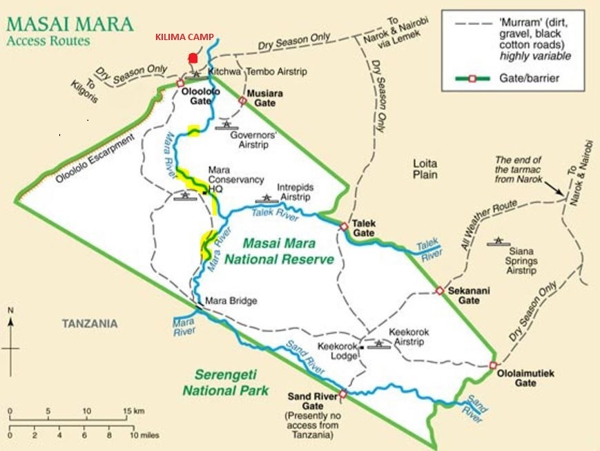 location of kilima camp in masai mara