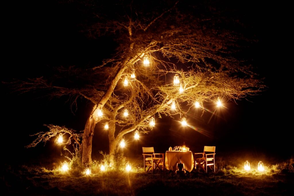 romantic dinner for two at Karen Blixen Luxury Safari Camp Masai Mara