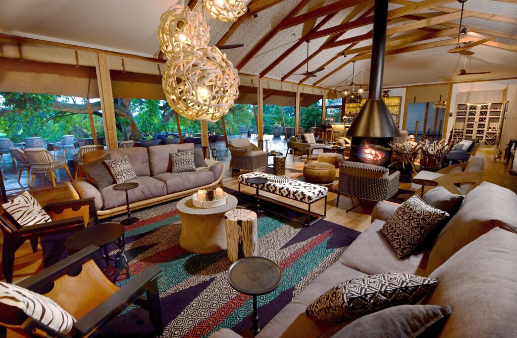 the lounge of JW Marriott Masai Mara Lodge