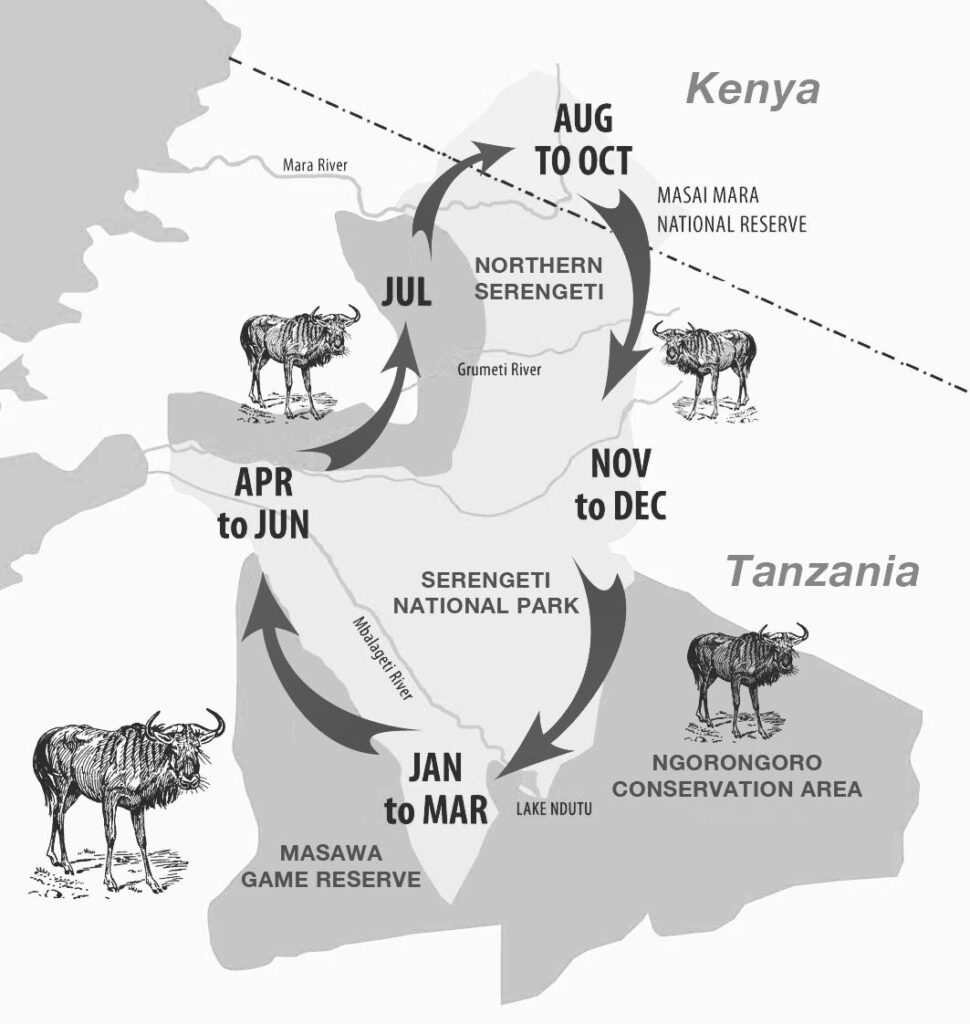 Masai Mara Weather Guide as illustrated on the map