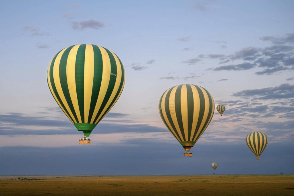 hot air ballon safari in masai mara during the dry season