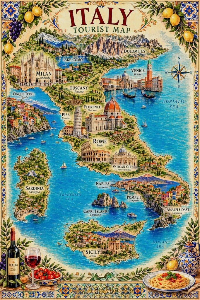 italy tourist map