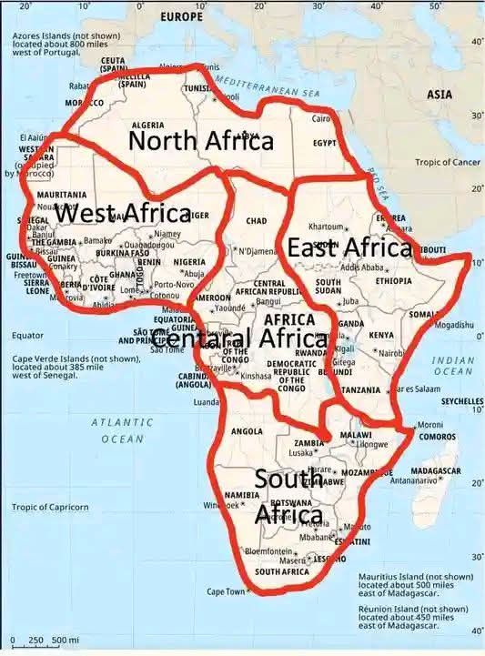 map of africa showing all the countries in africa