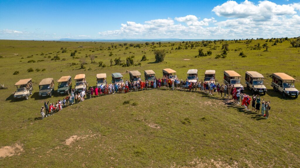 zebra plains mara camp tourists vehicles and stuff members